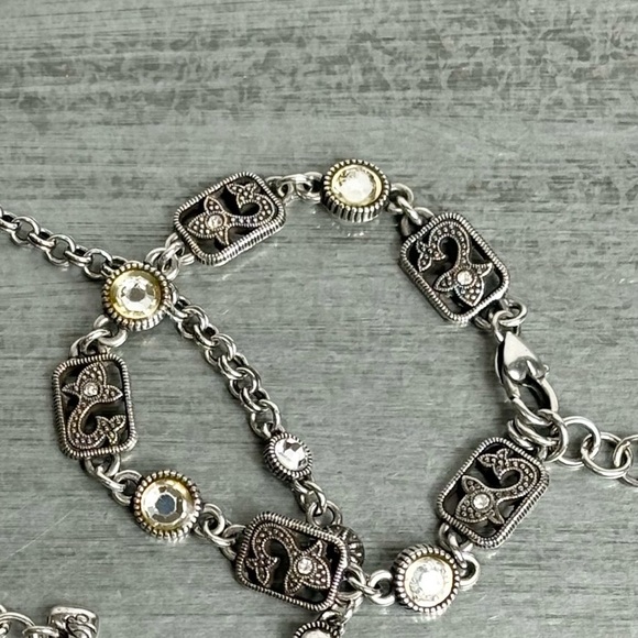 Brighton Retired Pacific Heights Silver Crystal Bracelet - Picture 1 of 8